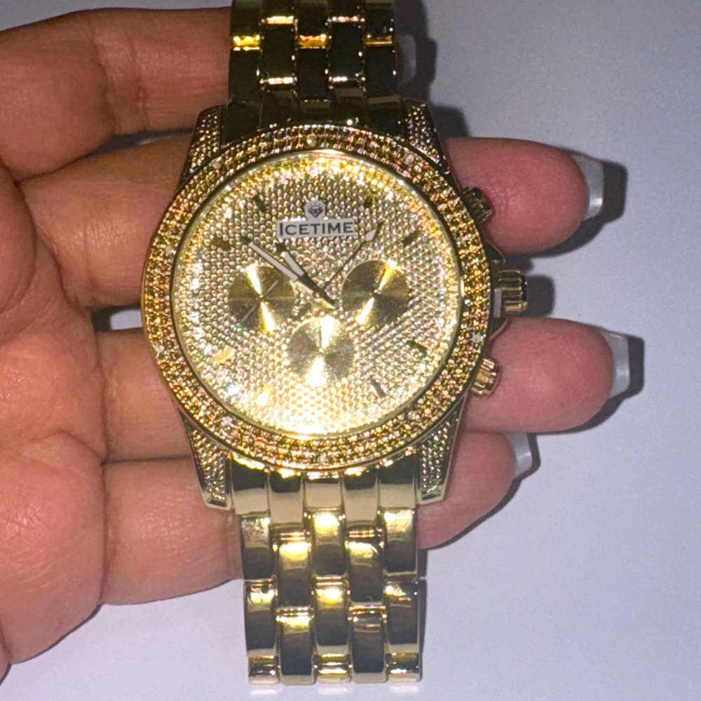 1/4 CTTW Real Diamond Men’s Ice Time Watch – Gift for Him, Birthday Anniversary